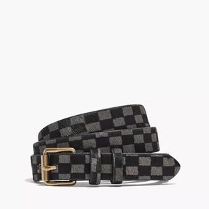 Madewell Calf Hair Checkered Belt NWT